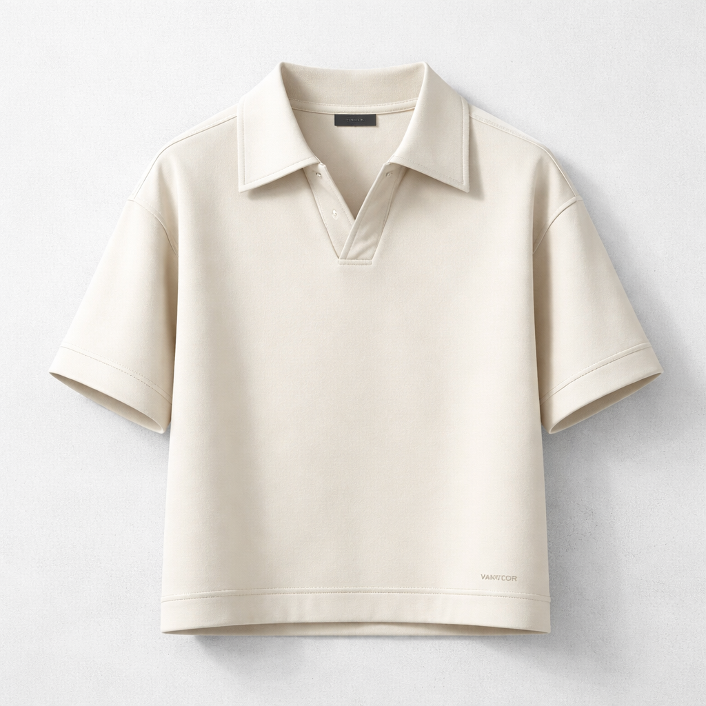 Structured Polo Streetwear Top – Heavyweight Cotton, Relaxed Fit, Modern Minimalist Tee